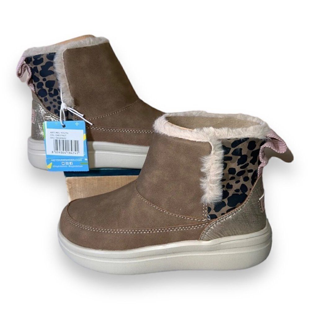 Hey Dude Mel Casual Shoes "Chestnut" Leopard Youth 12